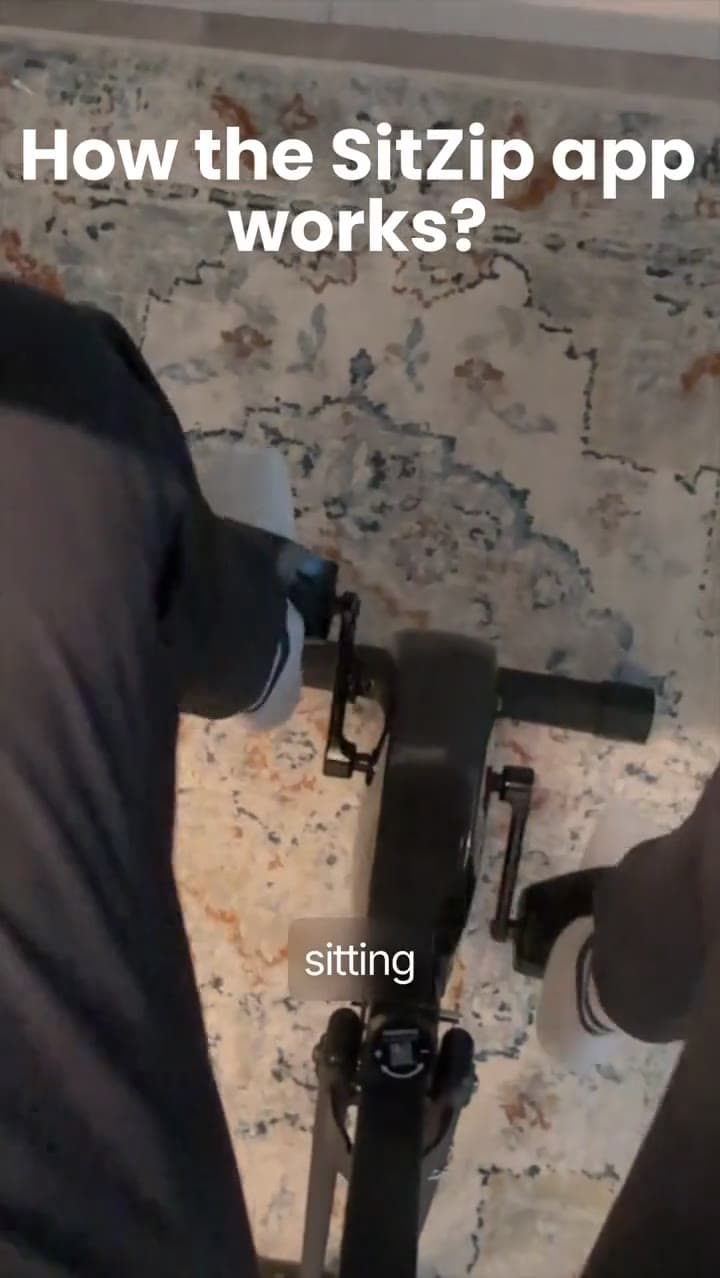 SitZip Desk Bike Tracker in action